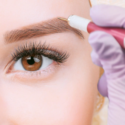 Microblanding brows